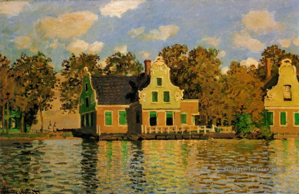 Maisons sur la rivière Zaan à Zaandam Claude Monet Peintures à l'huile